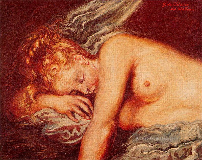 Mädchen schlafen Giorgio de Chirico Metaphysical Surrealismus Ölgemälde